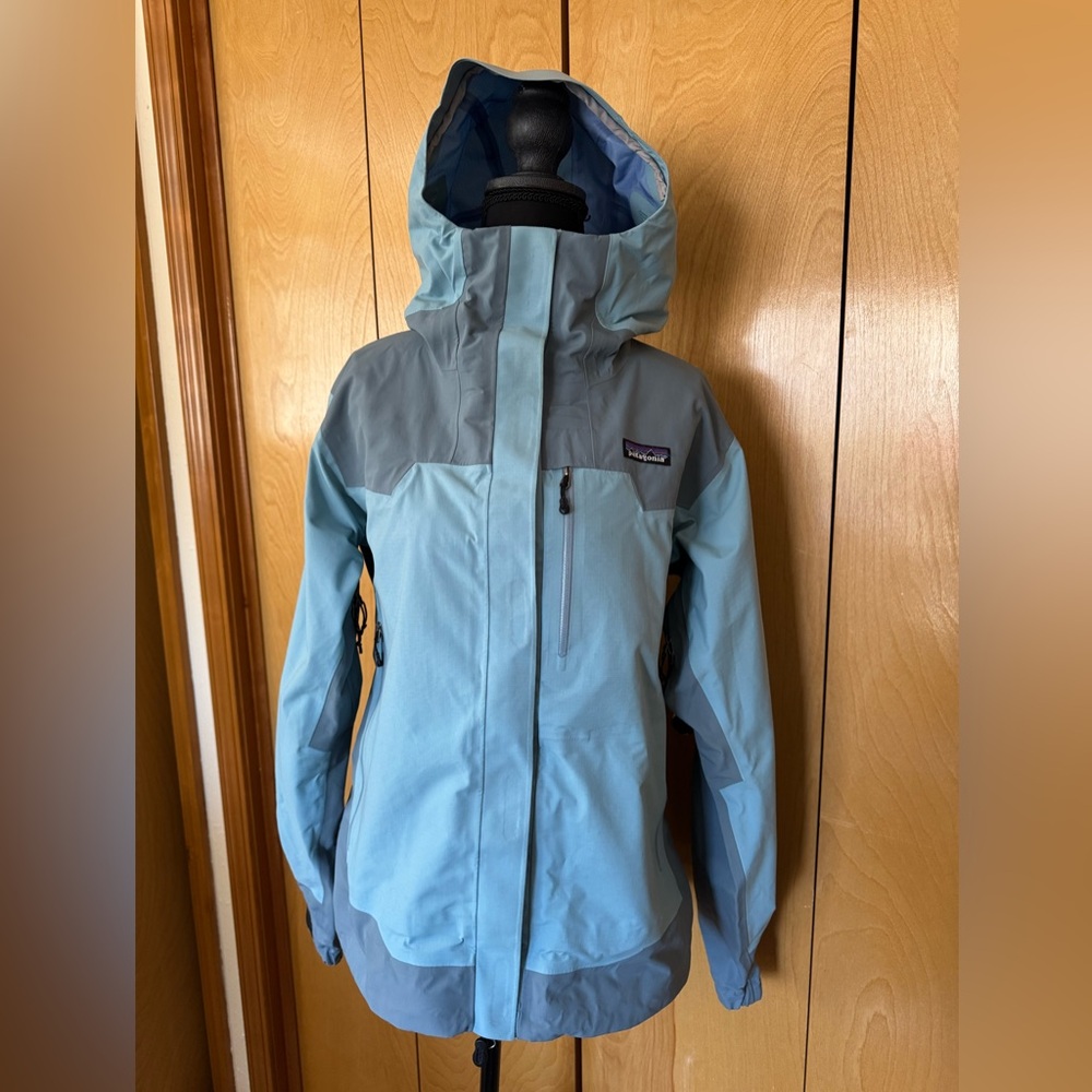 Patagonia Women’s Shelter Stone Jacket Medium Blue Ski Snow Shell Waterproof